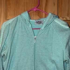 Vintage Juicy Couture Mint Heather Blue Zip-Up Hoodie